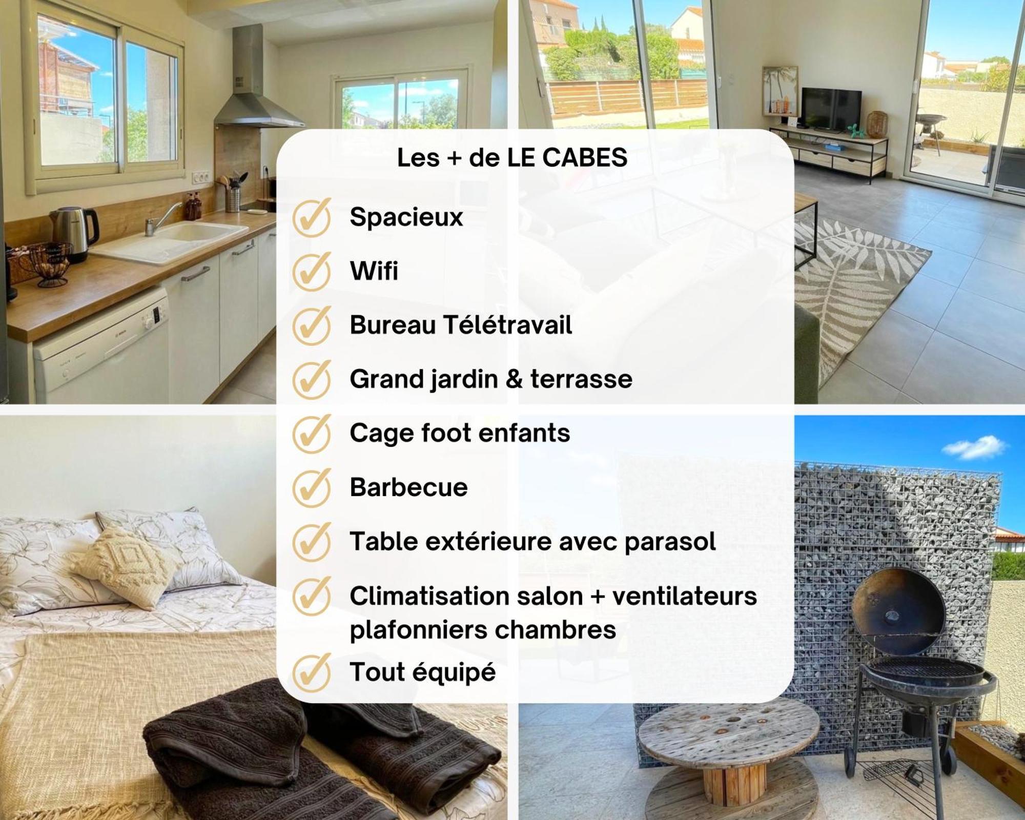 Le Cabes - 2 - Climatisation - Bbq -terrasse - Wifi - Bureau - Sudsejourconciergerie Appartement